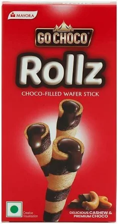 Mayora Go Choco Rollz Wafer Biscuit 45 g